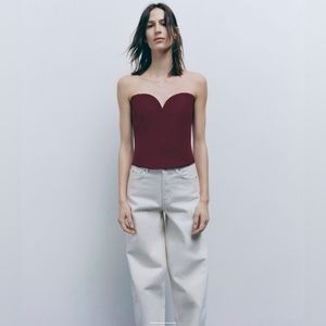 Zara-Wine🍷🍷🍷 Sweetheart Neckline Bustier - Size Small - NWT